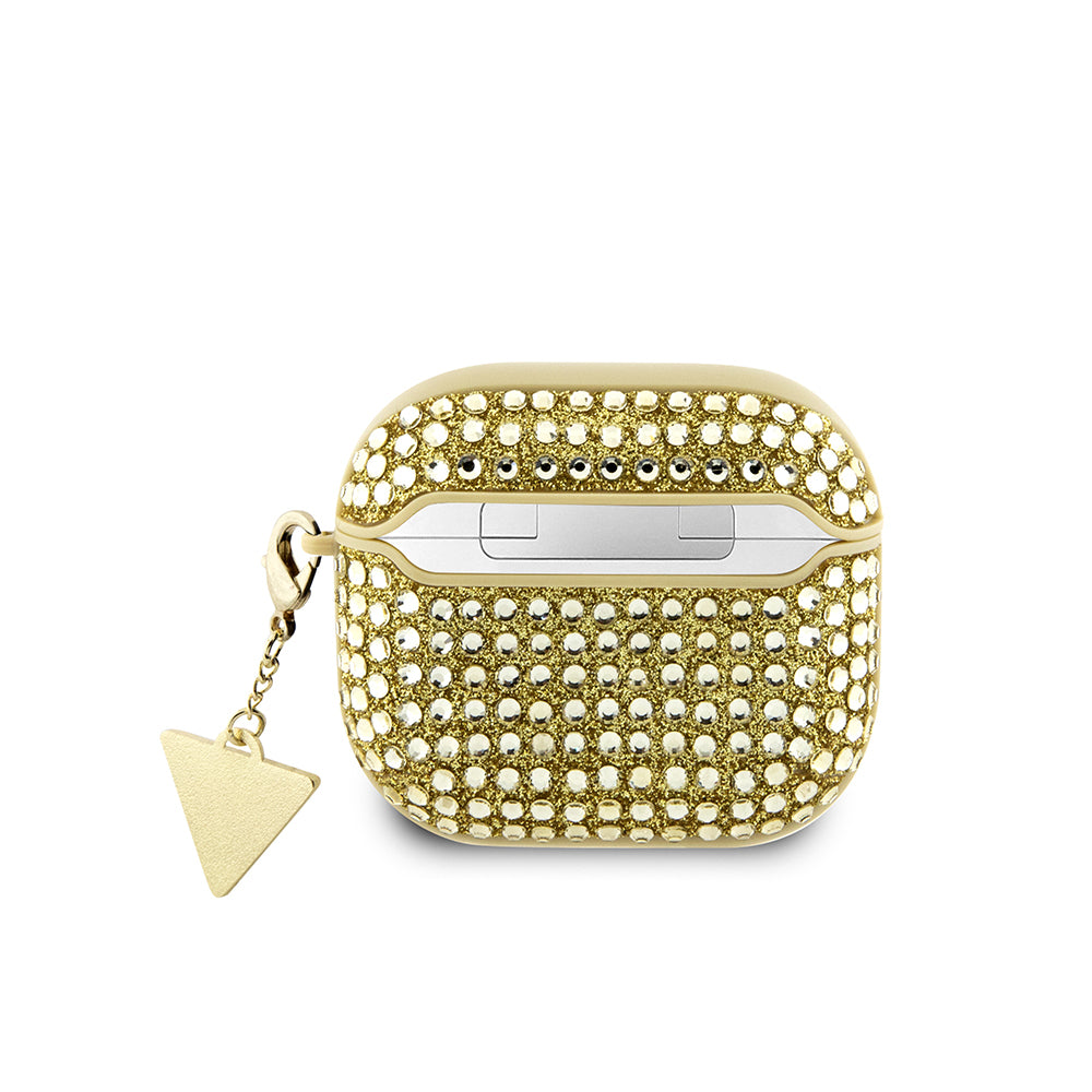 Guess Airpods 4 Orjinal Lisanslı Parıltılı Taş Kaplamalı Üçgen Logo Süs Zincirli Airpods Kılıfı Guess Airpods 4 Orjinal Lisanslı Parıltılı Taş Kaplamalı Üçgen Logo Süs Zincirli Airpods Kılıfı